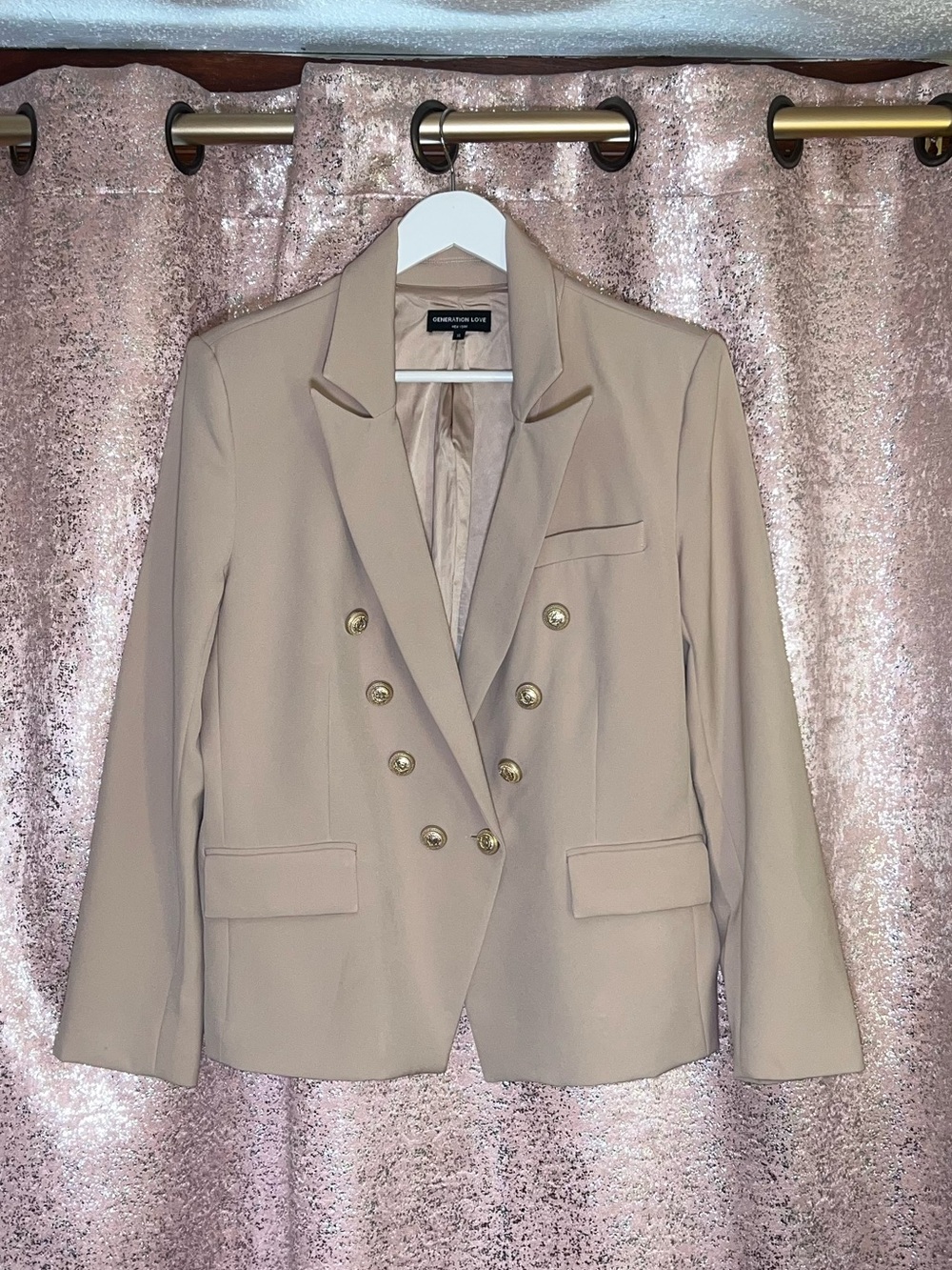 Generation Love Nude Blazers With Gold Buttons